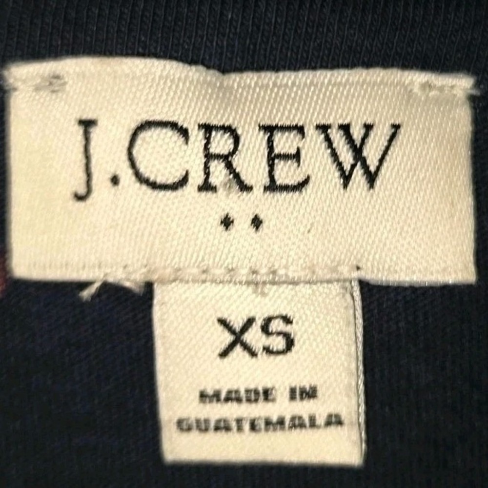 J.CREW Lobster Mini T-shirt Dress Blue Red Cotton Short Sleeve Knit Pullover XS - Picture 2 of 7